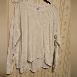 CALIA by Carrie Underwood Off-White Textured Long Sleeve Top